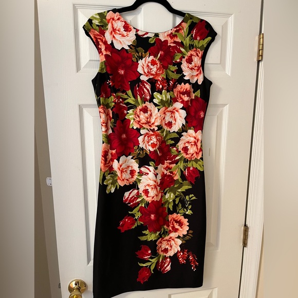 Enfocus Studio Zip Up Black Floral Dress - Picture 1 of 6